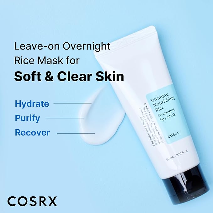 Moisturising Overnight Mask Cosrx Ultimate masque nuit riz, glow skin, hydratation intense, skincare coréenne, masque éclat