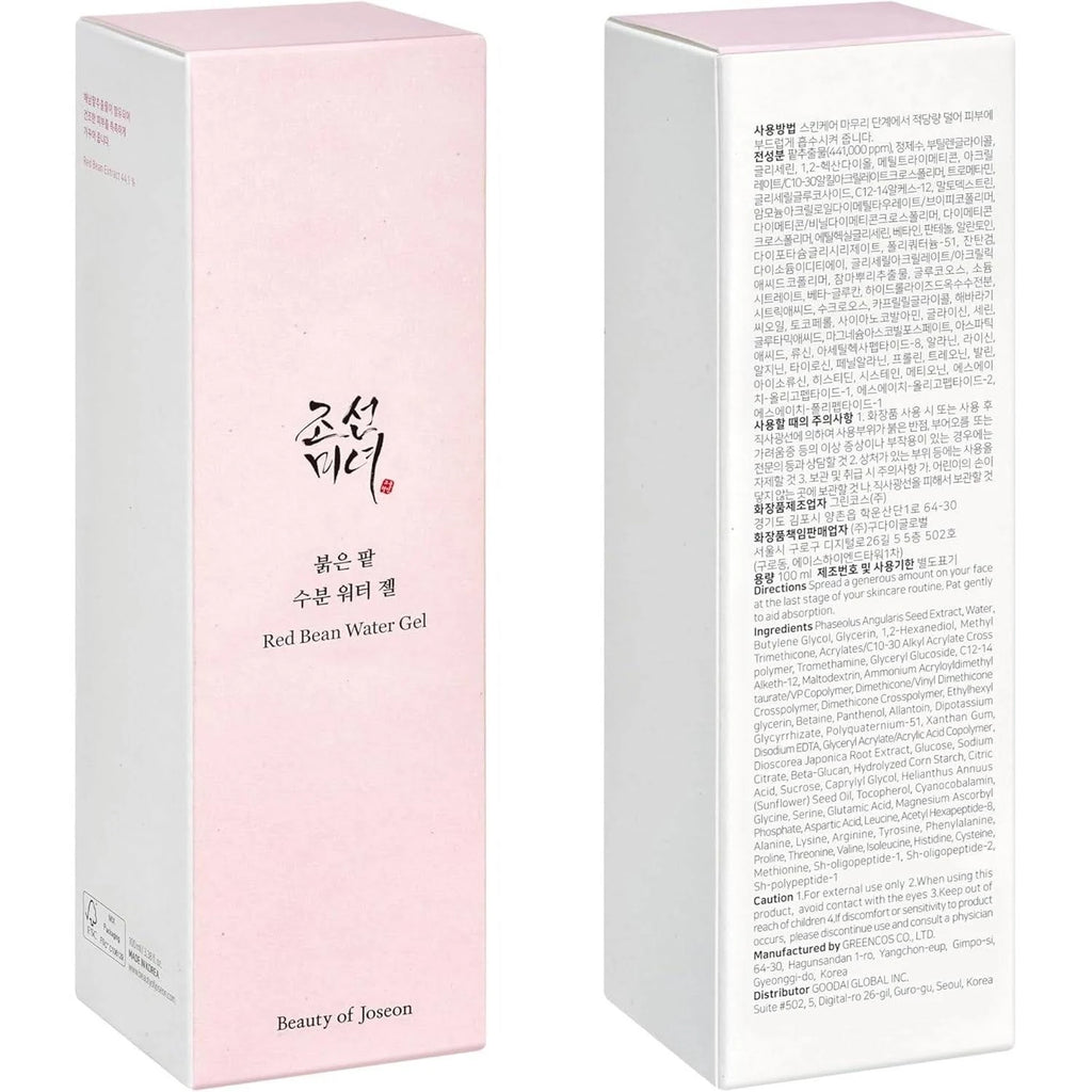 gel hydratant peau grasse, red bean water gel, hydratant non gras, contrôle sébum, skincare coréenne, beauty of joseon hydratation